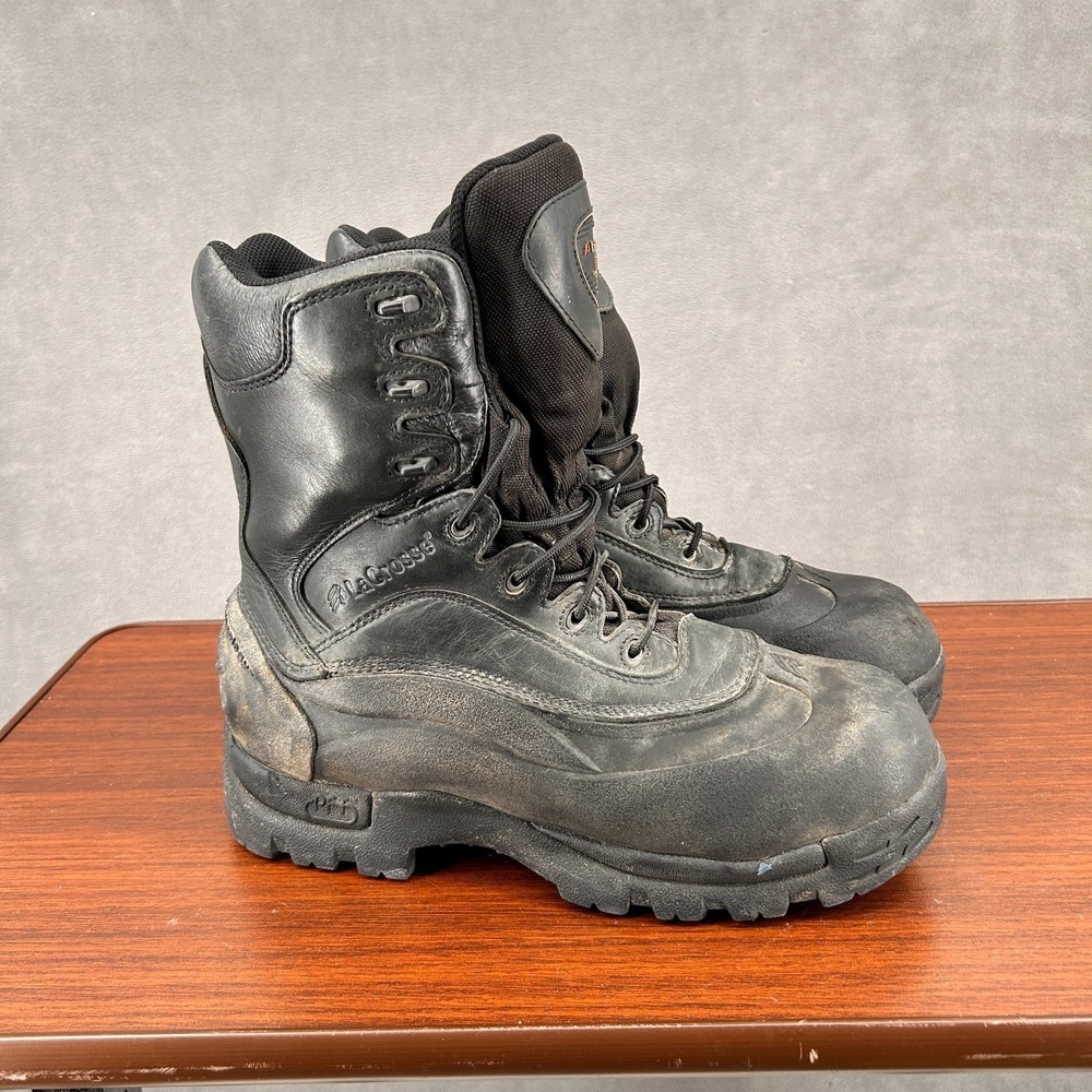 Lacrosse Polar PFT Mens 11M Black Leather Thinsulate Insulation Steel Toe Boots